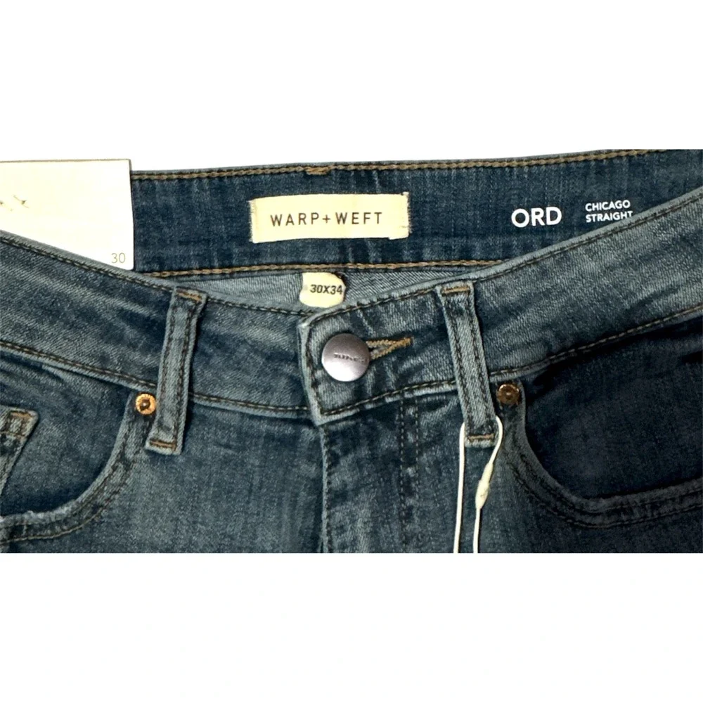 Warp + Weft ORD Chicago Straight Men's Jeans 30x34 |‎ Medium Blue Wash | NWT $78